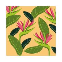 heliconias plants tropical pattern background vector