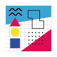 abstract poster with geometric colors and figures vector