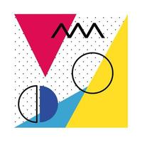 cartel abstracto con colores geométricos y figuras vector