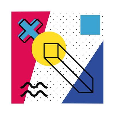 abstract poster with geometric colors and figures