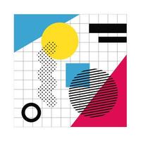 cartel abstracto con colores geométricos y figuras vector