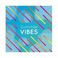 summer vibes colorful banner with lines vector