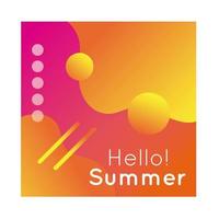hello summer colorful banner vector