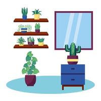 Plants and furniture vector design