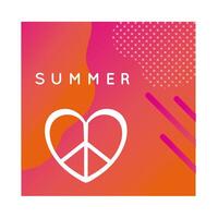 summer colorful banner with lettering and heart symbol vector