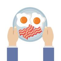 Breakfast egg and bacon vector design