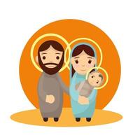 cute holy family manger characters vector