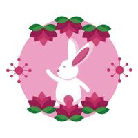 Rabbit of mid autumn festival vector design