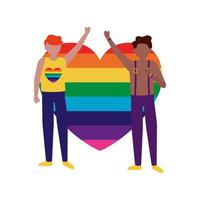 Men supporting LGTBIQ march design vector