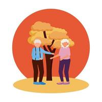 Grandmother and grandfather cartoon vector design