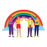 People supporting lgtbiq march design vector