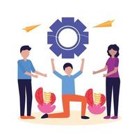 People with teamwork icon vector design