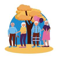Group of grandparents design vector