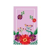 Isolated flowers card vector design