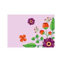 diseño de vector de tarjeta de flores aisladas