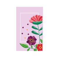 diseño de vector de tarjeta de flores aisladas