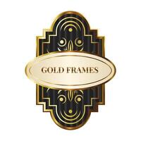 elegant golden frame with lettering vector