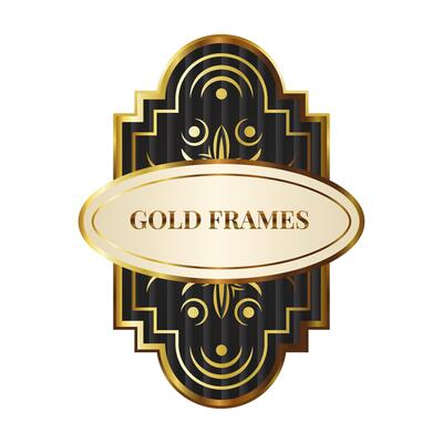 elegant golden frame with lettering