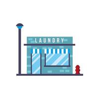 little laundry store building facade scene vector