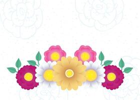 flowers and leaves decorative frame vector