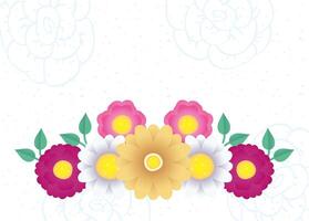 flowers and leaves decorative frame vector