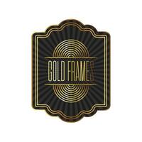 elegant golden frame with lettering vector