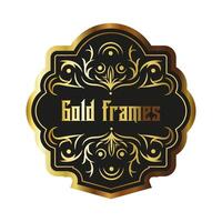 elegant golden frame with lettering vector