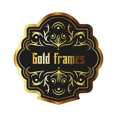 elegant golden frame with lettering