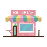 little ice cream store building facade vector