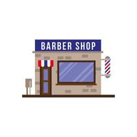 little barbaer shop store building facade scene vector