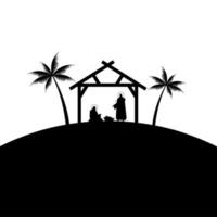 holy family in manger vector