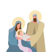 holy family in manger vector