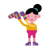 girl with colorful socks vector