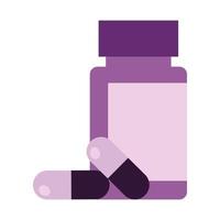bottle with capsule drugs icon vector