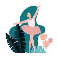 young woman practicing ballet vector