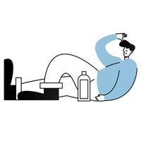 man relaxing with a drink vector