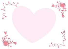 love heart with decorative frame vector