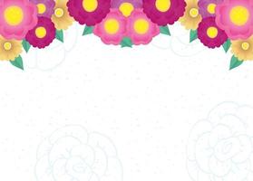 flowers and leaves decorative frame vector