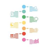 infografía empresarial con iconos circulares vector