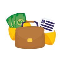 Tax day document bills and suitcase vector design