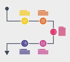 infografía empresarial con iconos circulares vector