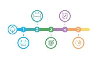 infografía empresarial con iconos circulares vector