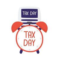 Tax day document with clock vector design