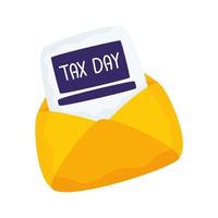 Tax day document inside envelope vector design