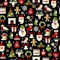 Christmas seamless pattern of icons. vector