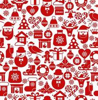 Christmas seamless pattern of icons. vector