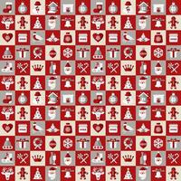 Christmas design icons set. Vector background. Seamless pattern of christmas decoration.