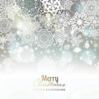 Snowflake background on silver. vector