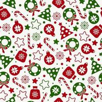 Seamless pattern of christmas texture icons vector