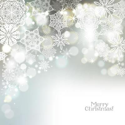 Snowflake background on silver.